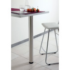 Pied rond en acier inox brosse hauteur 900mm diamètre 60mm