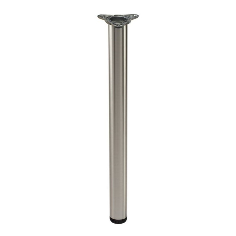 Pied rond en acier inox brosse hauteur 900mm diamètre 60mm