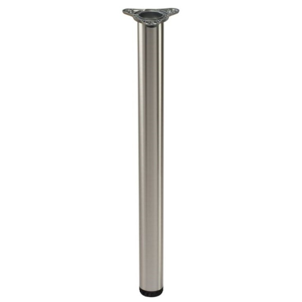 Pied rond en acier inox brosse hauteur 900mm diamètre 60mm