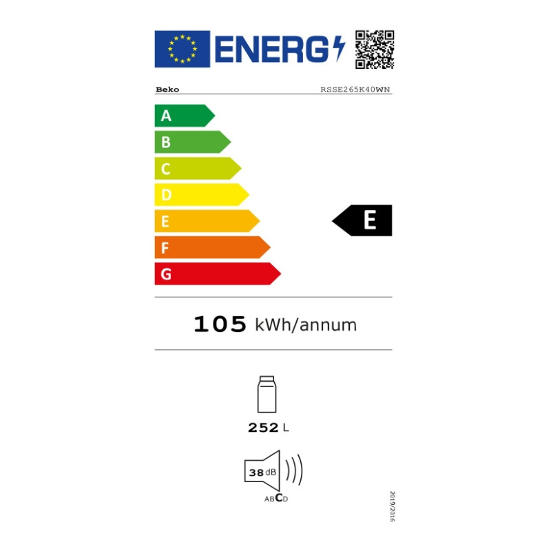 Réfrigérateur 1 porte Beko RSSE265K40WN