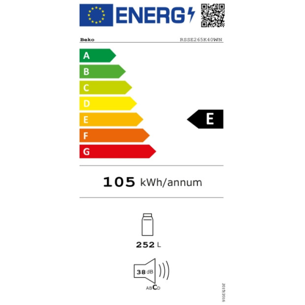 Réfrigérateur 1 porte Beko RSSE265K40WN