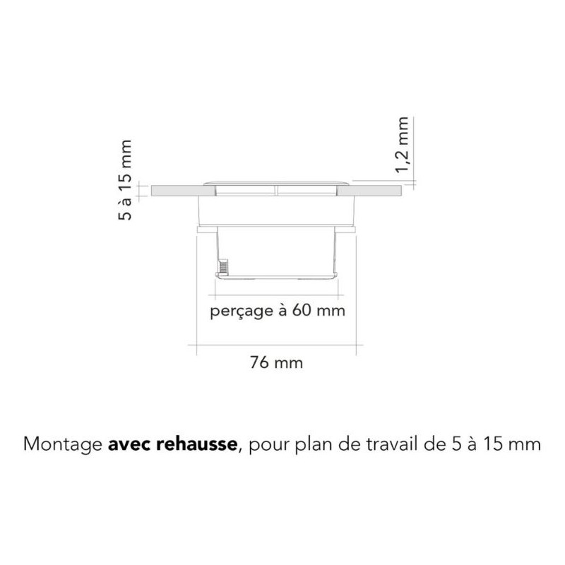 Bloc de 2 prises Eight Affleurant a encastrer Chrome Noir