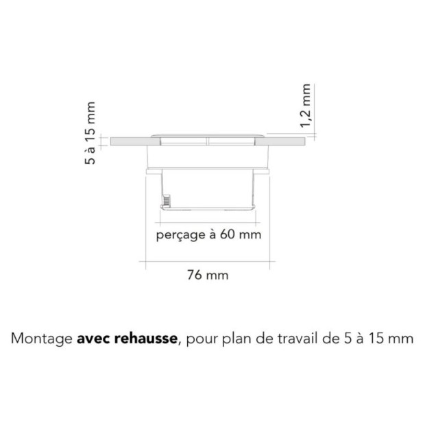 Bloc de 2 prises Eight Affleurant a encastrer Chrome Noir