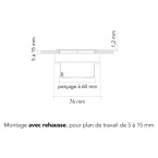 Bloc de 2 prises Eight Affleurant a encastrer Chrome Noir