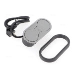 Bloc de 2 prises Eight Affleurant a encastrer Chrome Noir