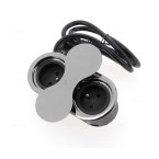 Bloc de 2 prises Eight Affleurant a encastrer Chrome Noir