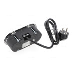 Bloc de 2 prises Eight Affleurant a encastrer Chrome Noir