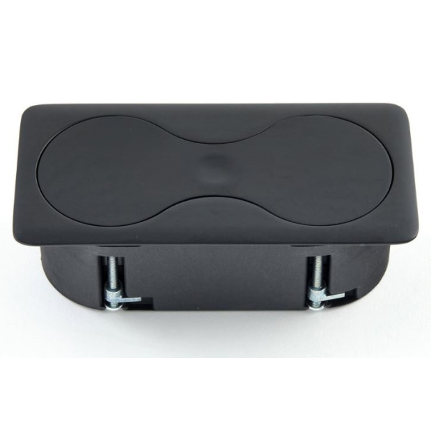 Bloc 2 prises EIGHT rectangulaire affleurant Noire