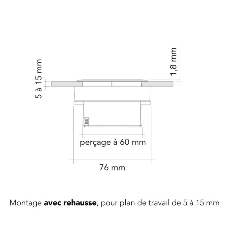 Bloc 2 prises EIGHT rectangulaire affleurant Noire