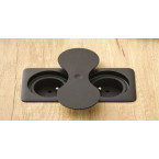 Bloc 2 prises EIGHT rectangulaire affleurant Noire