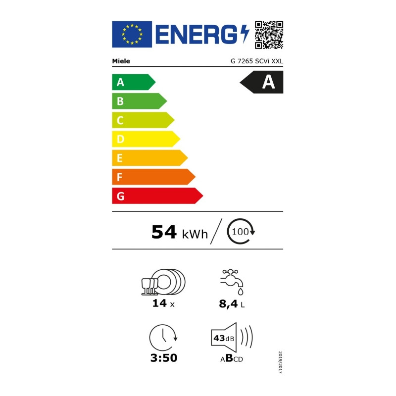 Lave vaisselle full intégrable 43db 14 couverts Miele
