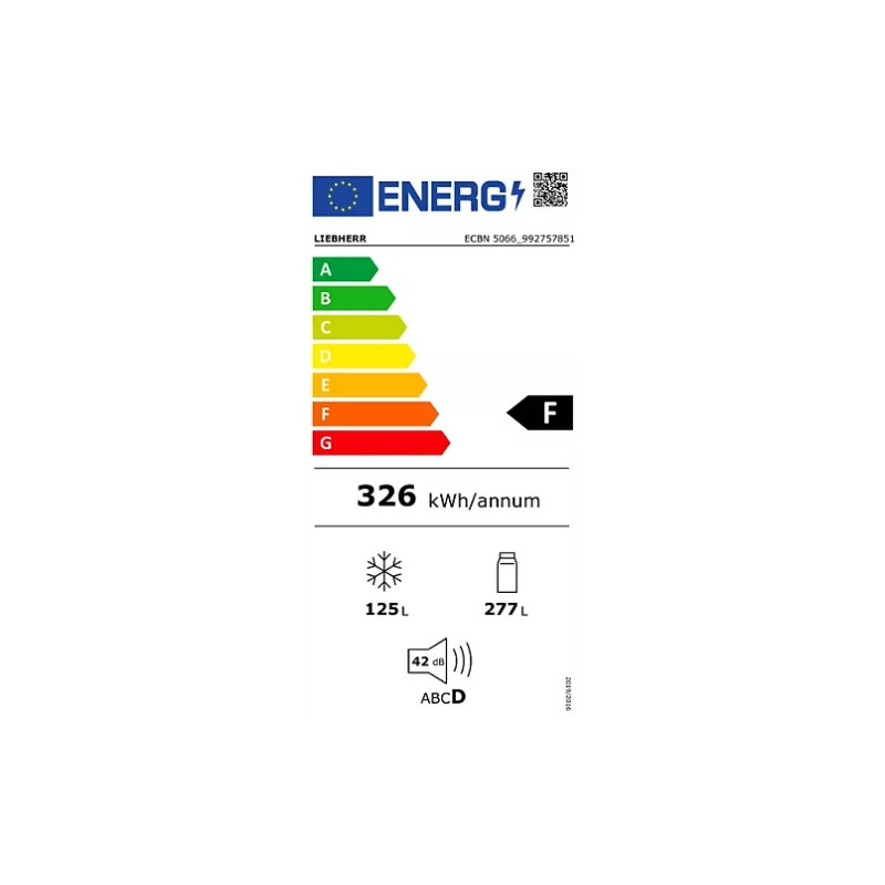 Réfrigérateur combiné intégrable biofresh 75cm Liebherr