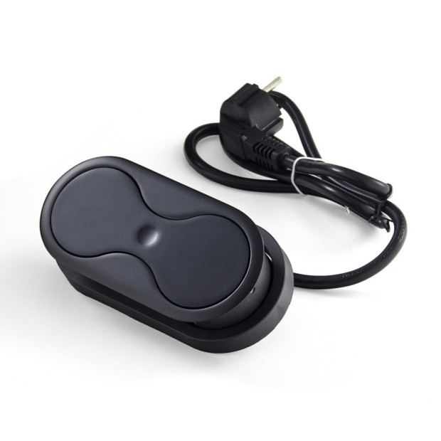 Bloc 1 prise 16A et USB-A Eight Affleurant à encastrer Noir