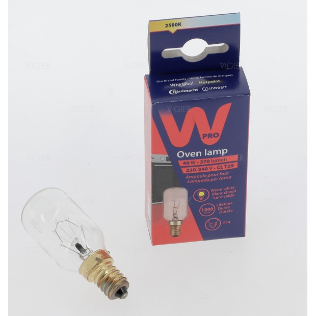 Lampe four 40W E14 300° tube four et cuisinière