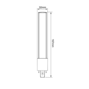 Lampe neon 2 pin 9W G23 hotte Roblin Faber