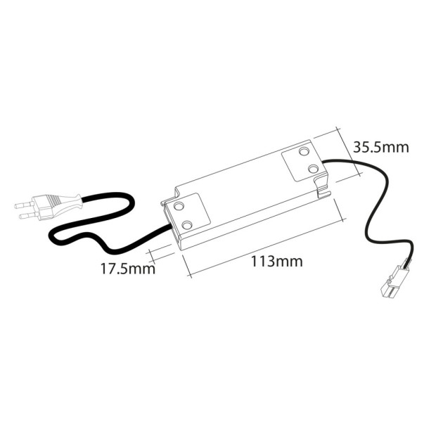 Reglette lumineuse double extra plate avec Variateur 15w