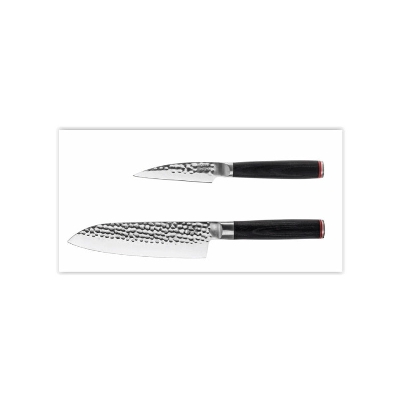Set de 2 couteaux:1 couteau d'offfice 90mm et Santoku 180mm