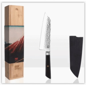 Couteau de chef 170mm avec étui et coffret en Bambou