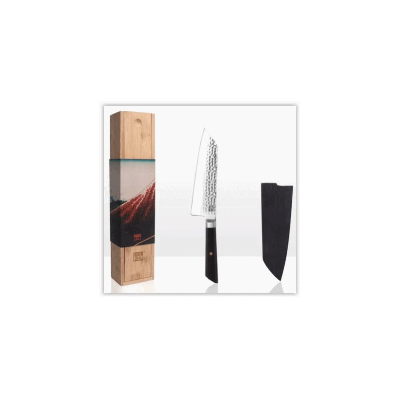 Couteau de chef 170mm avec étui et coffret en Bambou