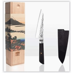 Couteau de chef 135mm avec étui et coffret en Bambou