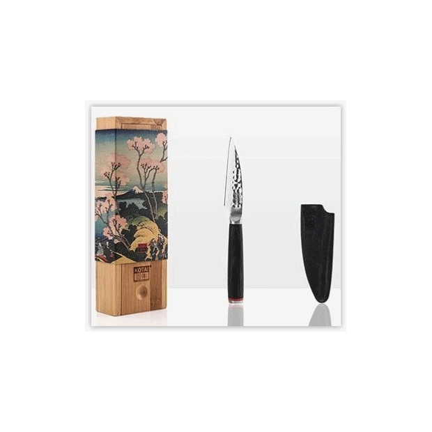 Couteau d'office 90mm avec étui et coffret en Bambou