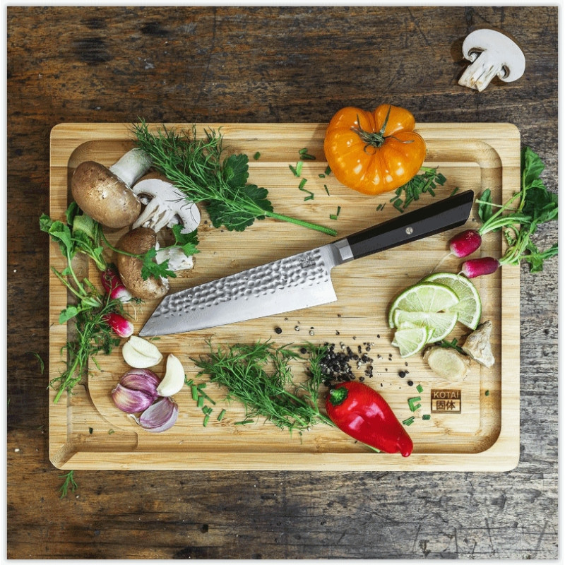 Couteau de chef 170mm avec étui et coffret en Bambou