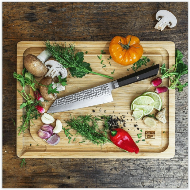 Couteau de chef 170mm avec étui et coffret en Bambou