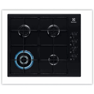 Table de cuisson 4 feux gaz email noir Electrolux