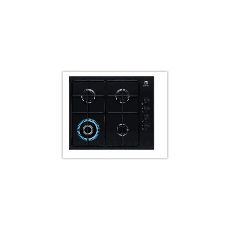 Table de cuisson 4 feux gaz email noir Electrolux