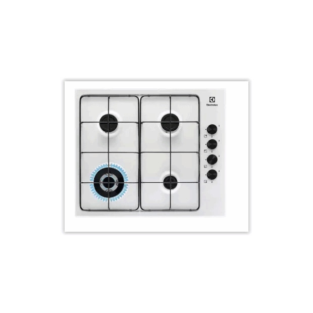 Table de cuisson gaz email blanche Electrolux