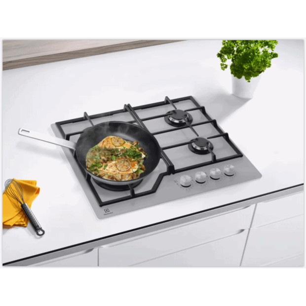 Table de cuisson inox 4 feux gaz Electrolux