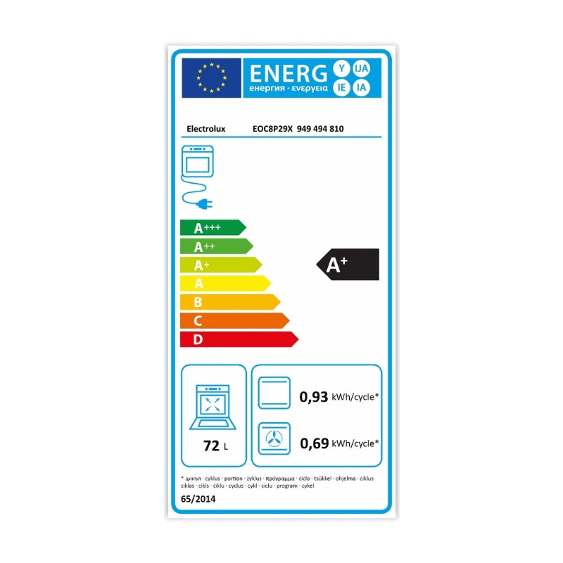 Four combiné vapeur pyrolyse 72l Electrolux
