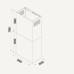 Cheminée 40/78cm hotte Verso blanc Falmec KCQAN00B