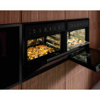 Four combiné vapeur 53 litres, cavité Inox. Verre noir