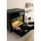 Four combiné vapeur 53 litres, cavité Inox. Verre noir