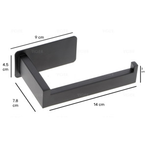 Porte-rouleau de papier toilette en acier noir sans percage