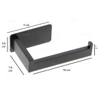 Porte-rouleau de papier toilette en acier noir sans percage