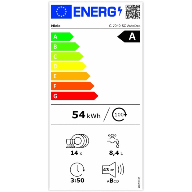 Lave vaisselle posable blanc 43db Miele