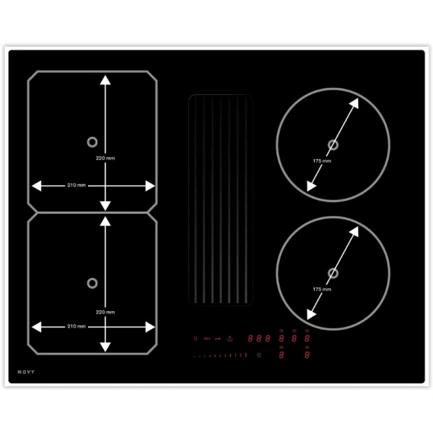 Table de cuisson induction aspirante 65cm Novy