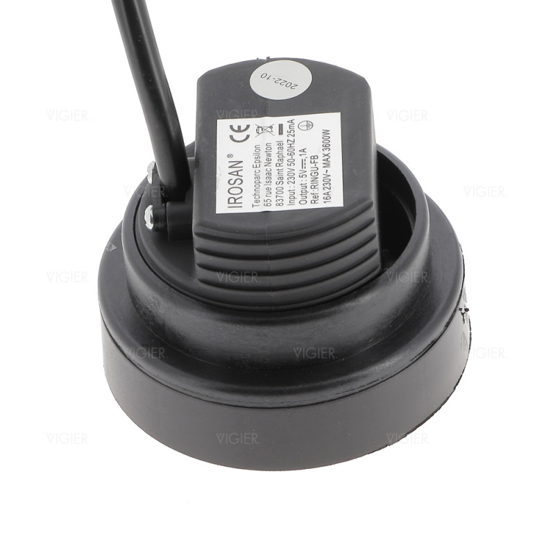 Prise cuivre 16A. USB-A 1A-5V à encastrer plan travail