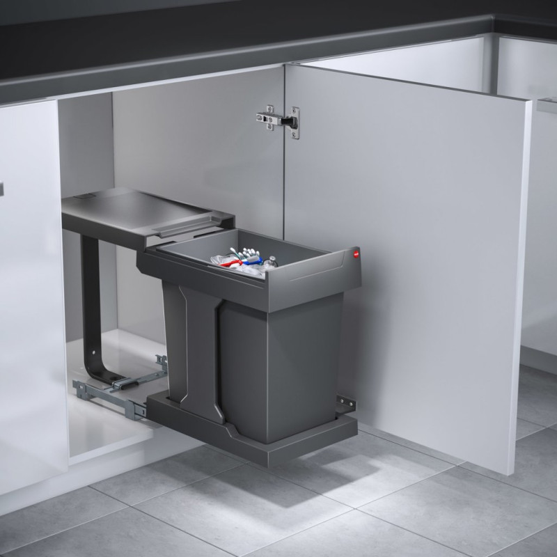 POUBELLE 1BAC 20L OUVERTURE AUTOMATIQUE MEUBLE 400MM
