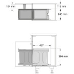 POUBELLE 1BAC 20L OUVERTURE AUTOMATIQUE MEUBLE 400MM