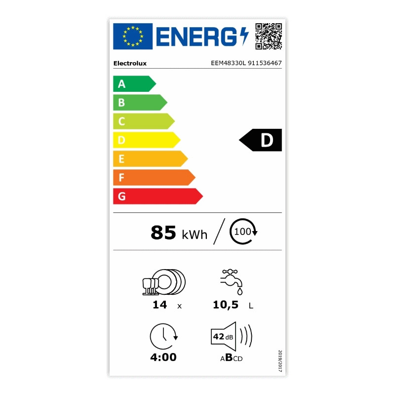 Lave vaisselle full intégrable 42db Electrolux