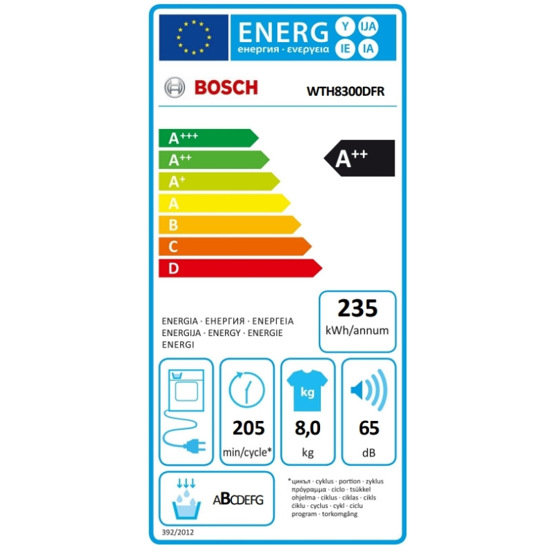 Seche linge frontal 8kg pompe a chaleur  Bosch