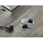 Bloc de 2 prises a encastrer Inox (fixation par le dessus)