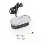 Bloc de 2 prises a encastrer Inox (fixation par le dessus)