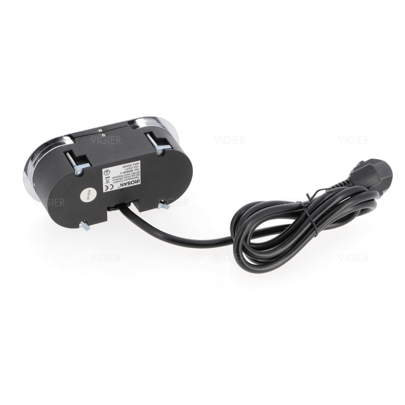 Bloc de 2 prises a encastrer Inox (fixation par le dessus)