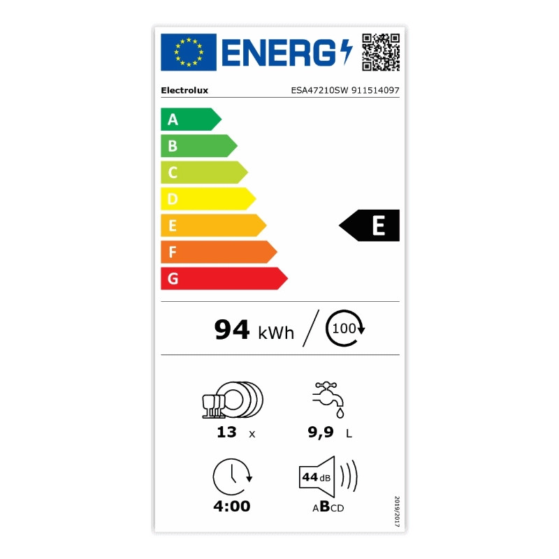 Lave vaisselle posable blanc 44db Electrolux