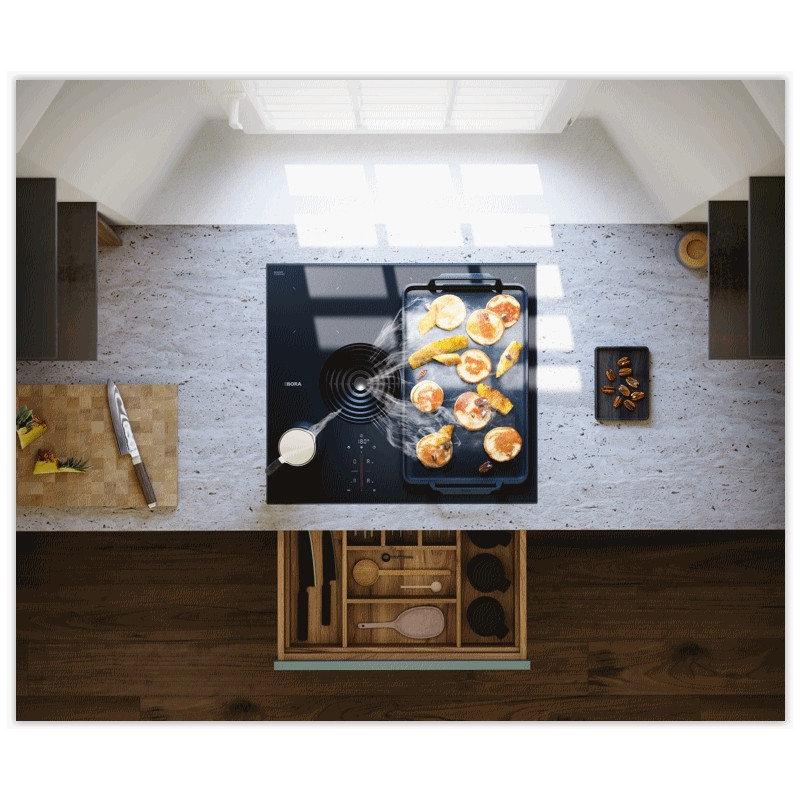 Table de cuisson avec dispositif aspirant bora