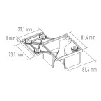 PLATINE DE FIXATION.MONTAGE AFFLEURANT PIED 80X80MM 59RIB